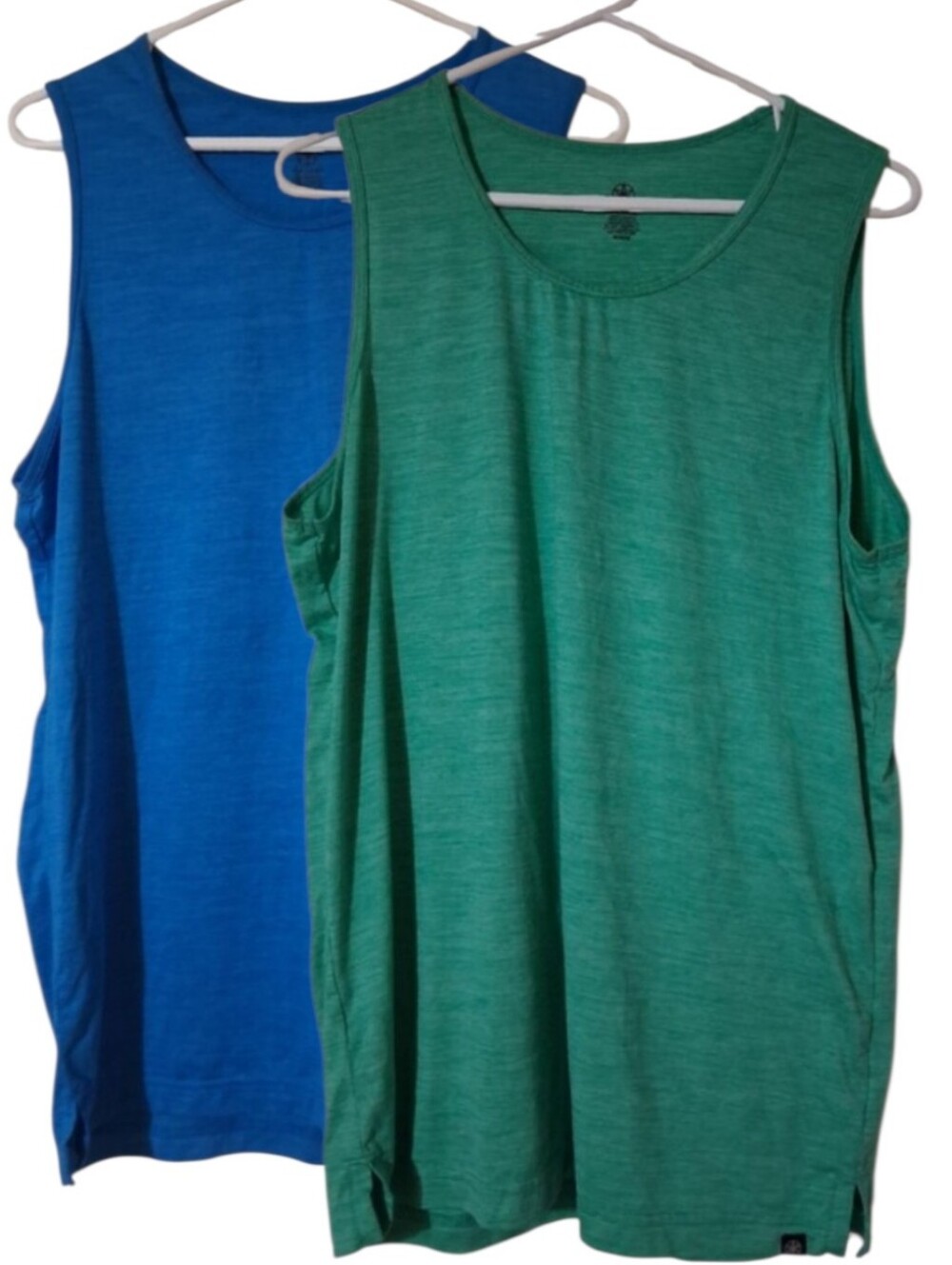 Gaiam Tank Tee Top Blue Green Set of 2 Gym Fit Athletic Activewear Medium Comfy